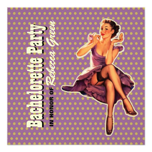 retro pin up girl rockabilly bachelorette party card