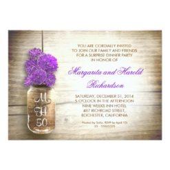 rustic mason jar wedding anniversary invitations