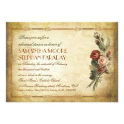shabby vintage old paper rehearsal dinner invites