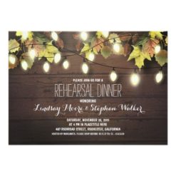 string of lights fall rehearsal dinner invitation