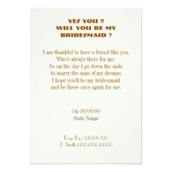 will you be my bridesmaid/maid of honor card - Image 2