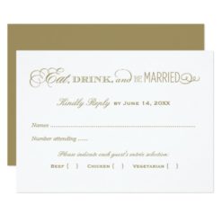 Wedding Reply Card | Antique Gold