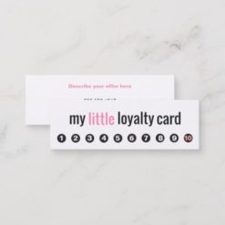 10 Punch Pink Beauty Salon Customer Loyalty Card