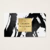 Abstract Black Brushstrokes with Faux Gold Foil Business Card