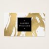 Abstract Faux Gold Brushstrokes on White Business Card