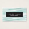Aqua Abstract Ribbons Business Cards