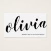 BOld Black White Handwritten Script Calligraphy Business Card