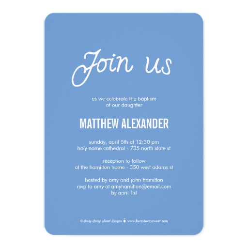 Baptism Cover Baptism Invitation - Blue - Image 2