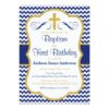 Baptism and First Birthday Invitation for Boys