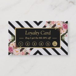 Beautiful Floral Abstract Stripes | Loyalty Card
