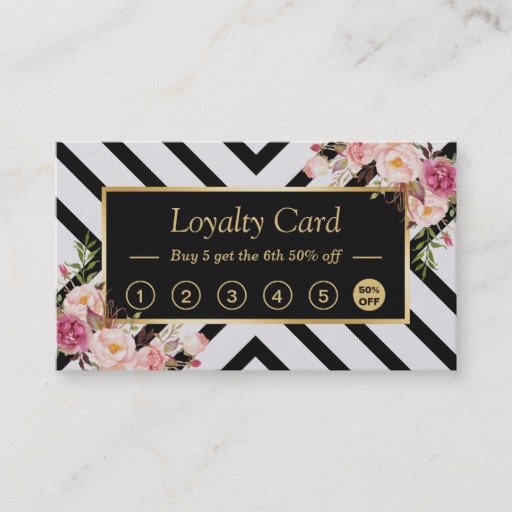 Beautiful Floral Abstract Stripes | Loyalty Card