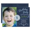Birthday Party Invitation Boy Chalkboard Photo