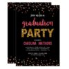 Black Gold Pink Confetti Graduation Party Invite