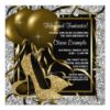 Black Silver Gold High Heels Womans Birthday Party Card