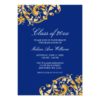 Blue Gold Swirl Graduation Party Announcement