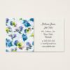 Blue Pansy Flowers floral pattern Business Card