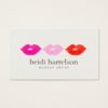 Bold Lips Trio Watercolor Makeup Artist Beauty Business Card