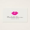 Bold Pink Lips Watercolor Makeup Artist Business Card