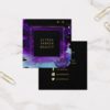 Bold Watercolor Splash with Faux Gold Look Accents Square Business Card