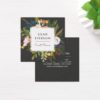 Botanical Bliss | Painted Floral | Dark Square Business Card