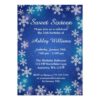 Bright Snowflakes Blue Winter Wonderland Sweet 16 Card