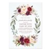 Burgundy Red Floral Wreath Graduation Party Card
