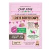 CAMPING Camp Out BUG BIRTHDAY PARTY GIRLS invite