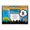 Colorful Superhero Comic Boy's Birthday Party Magnetic Card