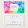 Cool abstract multi color watercolors modern art business card