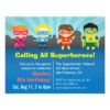 Cute Colourful Superhero Birthday Party Card