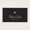 Cute Gold Heart Black Beauty Consultant Business Card