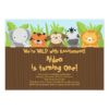 Cute Jungle Safari Zoo Animals Kids Birthday Card