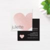 Cute Light Pink Glitter Heart Beauty Salon Square Business Card