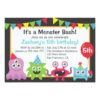 Cute Little Monster Birthday Party Bash for Kids Card