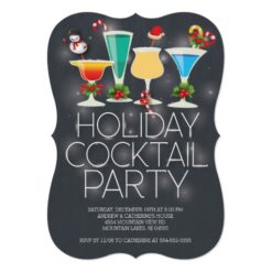 Cute Modern Chalkboard Holiday Cocktail Party Card