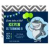 Cute Shark Kids Birthday Party Invitation