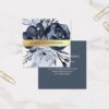Dark Modern Floral with Faux Gold Look Square Business Card