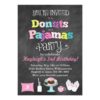 Donuts and Pajamas Chalkboard Style Invitation