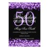 Elegant 50th Birthday Party Sparkles Purple Card