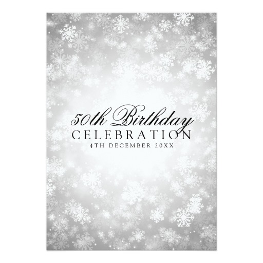 Elegant 50th Birthday Silver Winter Wonderland Card - Image 2