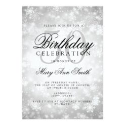 Elegant 50th Birthday Silver Winter Wonderland Card