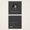 Elegant Dark Personal Photo Square Business Card