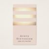 Elegant Faux Gold Foil Striped Modern Light Pink Business Card