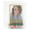 Elegant Floral Gold Chic Photo Graduation Party Card