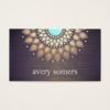 Elegant Gold  Lotus Mandala Wood Yoga Instructor Business Card
