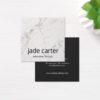 Elegant Modern White Marble Professional Square Business Card