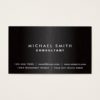 Elegant Professional Plain Black Modern Metal Business Card