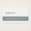 Elegant Professional Plain Simple Gray and White Business Card