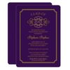 Elegant Purple | Gold College Graduation Party Card