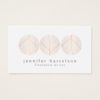 Elegant Rose Gold Leaf Trio Logo on White Business Card